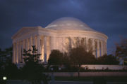 The Jefferson Memorial at dusk