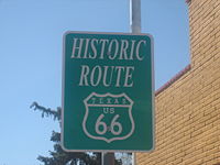 Historic Route 66 (superseded by Interstate 40) in Amarillo, Texas