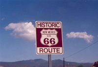 Modern-day sign in New Mexico, along a section of Route 66 named a National Scenic Byway