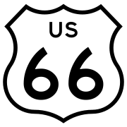 Modern-day shield that was used in California from 1956 to 1974, when the road was decommissioned (note the black background cut off and the addition of the US indicator)