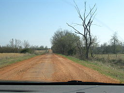"Sidewalk highway" section of Route 66 near Miami, Oklahoma.