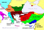 Map to show the partition of the empire following the Fourth Crusade, c.1204.