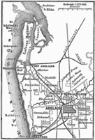 1888 Map of Adelaide, showing the gradual development of its urban layout