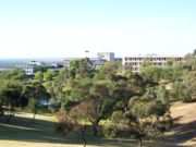 View over central part of the Flinders University's hilltop campus.
