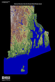 Terrain Map of Rhode Island