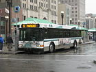 A Pawtucket bound RIPTA bus on the #51 line loads at Kennedy Plaza.