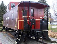 CPR caboose on display at Brockville, Ontario.