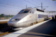 A TGV train at Futuroscope, near Poitiers.