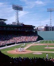 A Boston Red Sox baseball game at Fenway Park