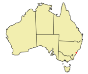 Location of Sydney within Australia
