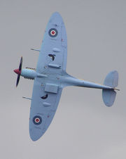 The elliptical wing and tail units are shown to good effect in this photograph of a Spitfire Mk VB, which also shows good detail of the Type B armament layout.