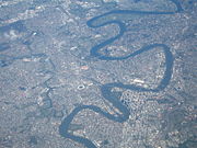 Aerial view of Brisbane and the Brisbane River