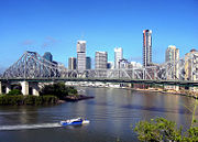 A view of the Brisbane CBD and Story Bridge