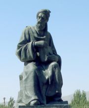 Statue of Persian-Tajik poet Rudaki in Panjakent, Tajikistan. Poetry is an important element in the culture of Tajikistan