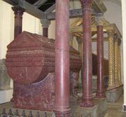 The sarcophagus of Frederick II of Hohenstaufen in the Cathedral of Palermo.