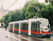 The ULF tram stock, designed by Porsche and built by Siemens boasts an entry height of 180 mm (7 in), the lowest in the world. Some 150 were in use by the municipal Wiener Linien by 2003, along with around 400 older high-floor models (substitution proceeding)