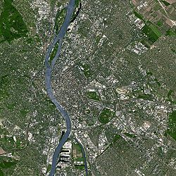 Budapest seen from Spot Satellite