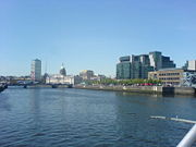 The Docklands of Dublin, east of the city centre.