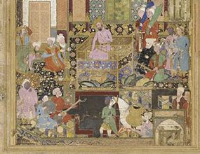 Babur as Emperor, receiving a courtier