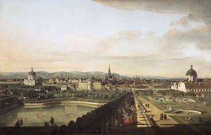 A painting by Canaletto of Vienna during the first half of the eighteenth century.
