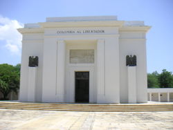 Simón Bolívar Memorial Monument, standing in Santa Marta (Colombia) at the Quinta de San Pedro Alejandrino.