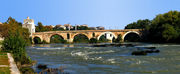 The Milvian Bridge (Ponte Milvio) over the Tiber, north of Rome, where Constantine and Maxentius fought in the Battle of the Milvian Bridge