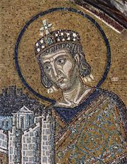 Constantine the Great, mosaic in Hagia Sophia, c. 1000