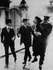 Mrs Emmeline Pankhurst arrested, 1914