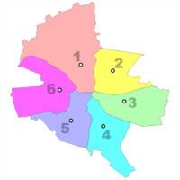 The six administrative sectors of Bucharest