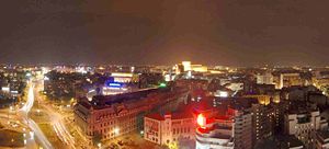 Bucharest skyline at night