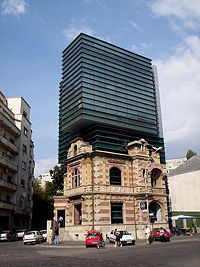 The headquarters of the Romanian Architects Association, built on the ruins of the Direcţia V Securitate