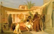 Jean-Léon Gérôme (1824–1904): Socrates seeking Alcibiades in the House of Aspasia, 1861.