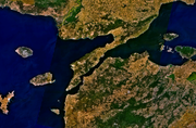 Satellite image of the Thracian Chersonese and the surrounding area. The Chersonese became the focus of a bitter territorial dispute between Athens and Macedon. It was eventually ceded to Philip in 338 BC.