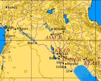 Overview map of ancient Mesopotamia