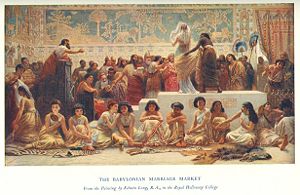 The Babylonian marriage market, in the Royal Holloway College.