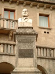 Bust of Giuseppe Garibaldi in San Marino, the first monument in the world dedicated to the "Hero of the Two Worlds". The work of Stefano Galletti, it was erected in 1882.