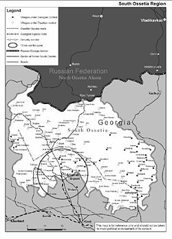 South Ossetia detailed map