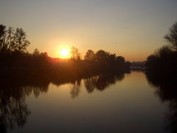 Sunset on the Po River in Turin