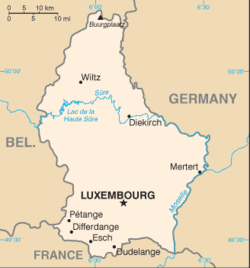 The largest towns are Luxembourg, Esch-sur-Alzette, Dudelange, and Differdange.