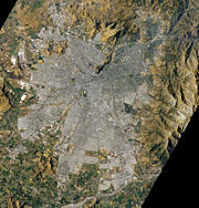 Satellite image of Santiago.