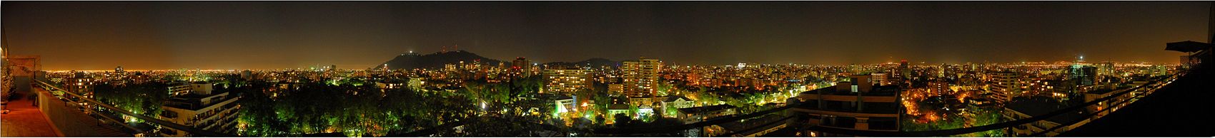 Panorama view of northern Santiago, seen from Providencia