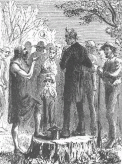 "Here's your primitive Christian!" Illustration from Harper's, 1871