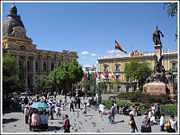 The government building of the National Congress of Bolivia at the Plaza Murillo in central La Paz