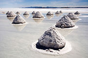 Salt mounds in Salar de Uyuni