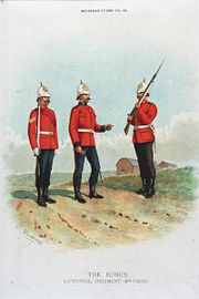 An officer, sergeant and private in full dress uniform. (Dated 1891)