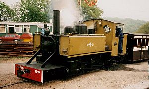 Norwegian coupling fitted to an ex-WDLR Alco at the Ffestiniog Railway