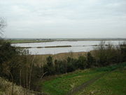 The point at which Breydon Water splits into the River Yare and The River Waveney