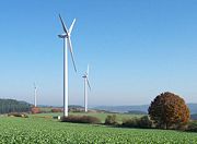 The largest wind farm and solar power capacity in the world is installed in Germany. Renewable energy generated 14% of the country's total electricity consumption in 2007.