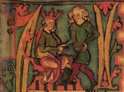 Harald Hårfagre took control of Hjaltland in ca 875. The image is from the Icelandic manuscript Flateyjarbók from the 1400s