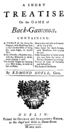 A Short Treatise on the Game of Backgammon, by Edmond Hoyle